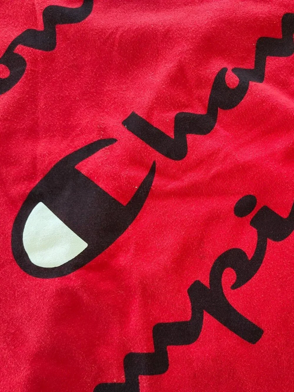 Champion Heritage All Over Print Logo Tee Size Large Red - Picture 5 of 5